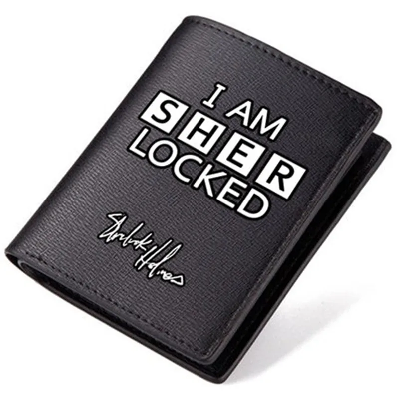 Высокое качество Шерлок Холмс I Am Sherlocked буквенный принт унисекс длинный мужской кошелек из искусственной кожи короткий светящийся Carteira