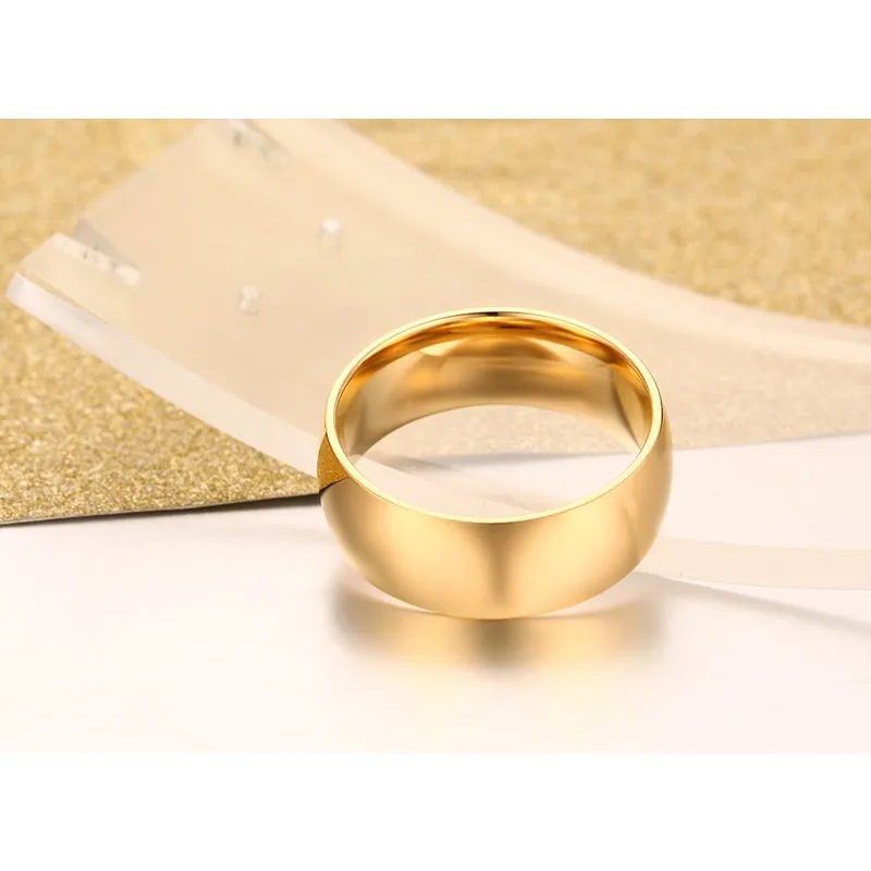 Vnox 6 мм/8 мм золото-цвет Нержавеющая сталь свадебные Обручальные кольца для