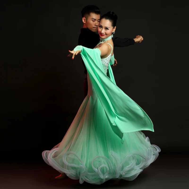 Роскошные мятно зеленые Бальные платья профессиональная одежда для взрослых