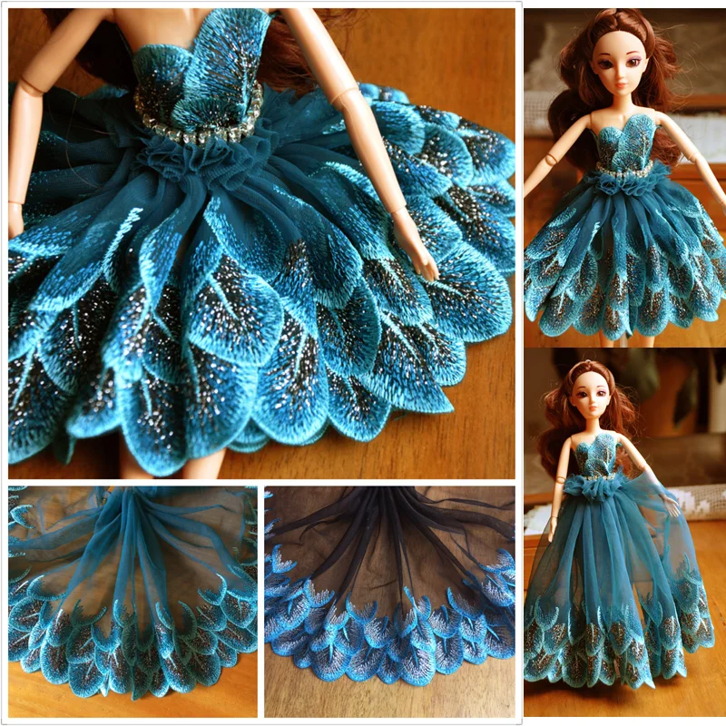 Автомобильная детская одежда кружевная отделка текстиль сине-зеленый 6 цветов