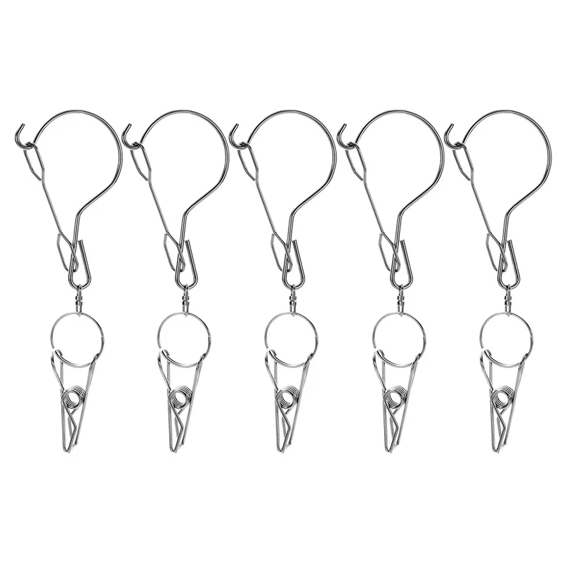

50Pcs/Lot Windproof Stainless Steel Spring Clothes Socks Hanging Pegs Clips Clamps Silver Laundry Clips Trouser clip