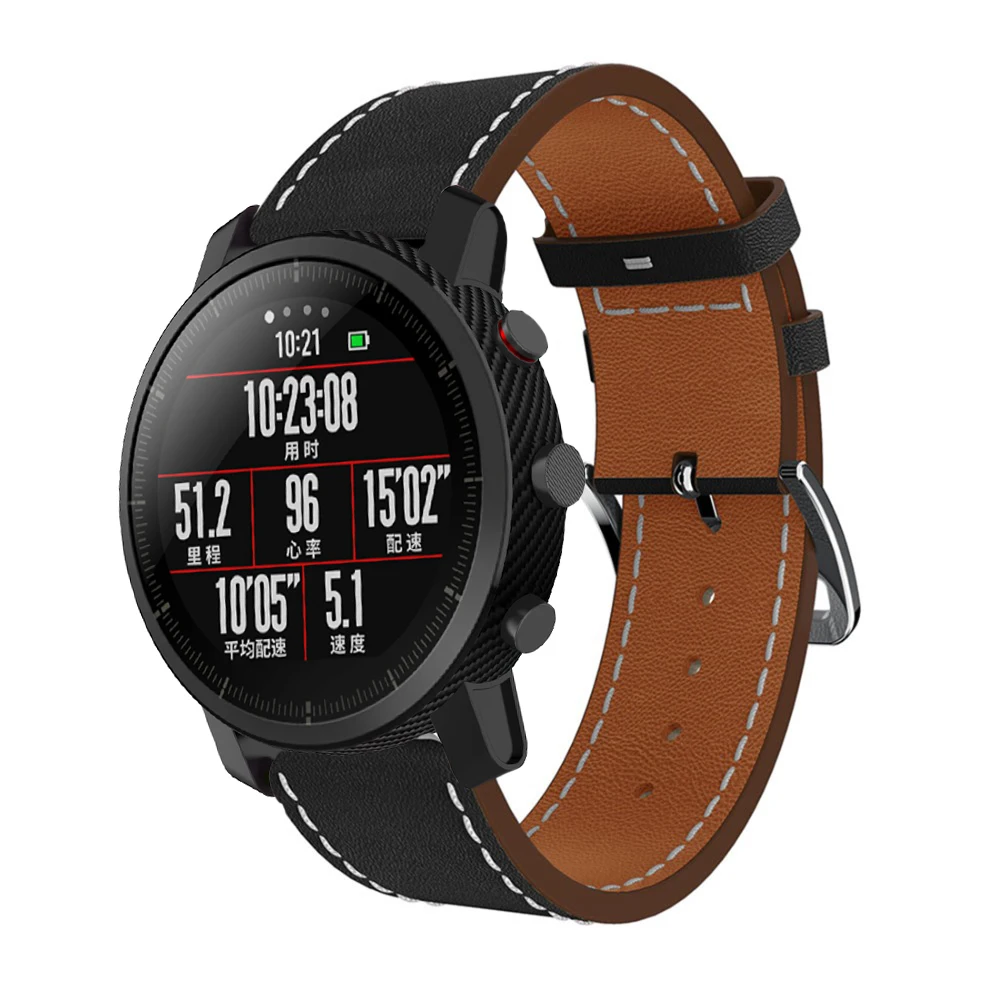 Сменный кожаный браслет для оригинальных часов Xiaomi Huami Amazfit Stratos pace 1 2 ремешок