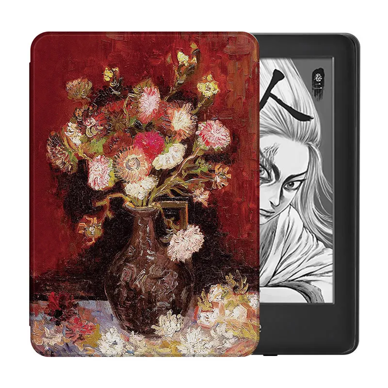 Painted vase Умный чехол из искусственной кожи для Amazon new kindle 10th Generation-, модный тонкий магнитный чехол kindle, чехол - Цвет: Painted vase