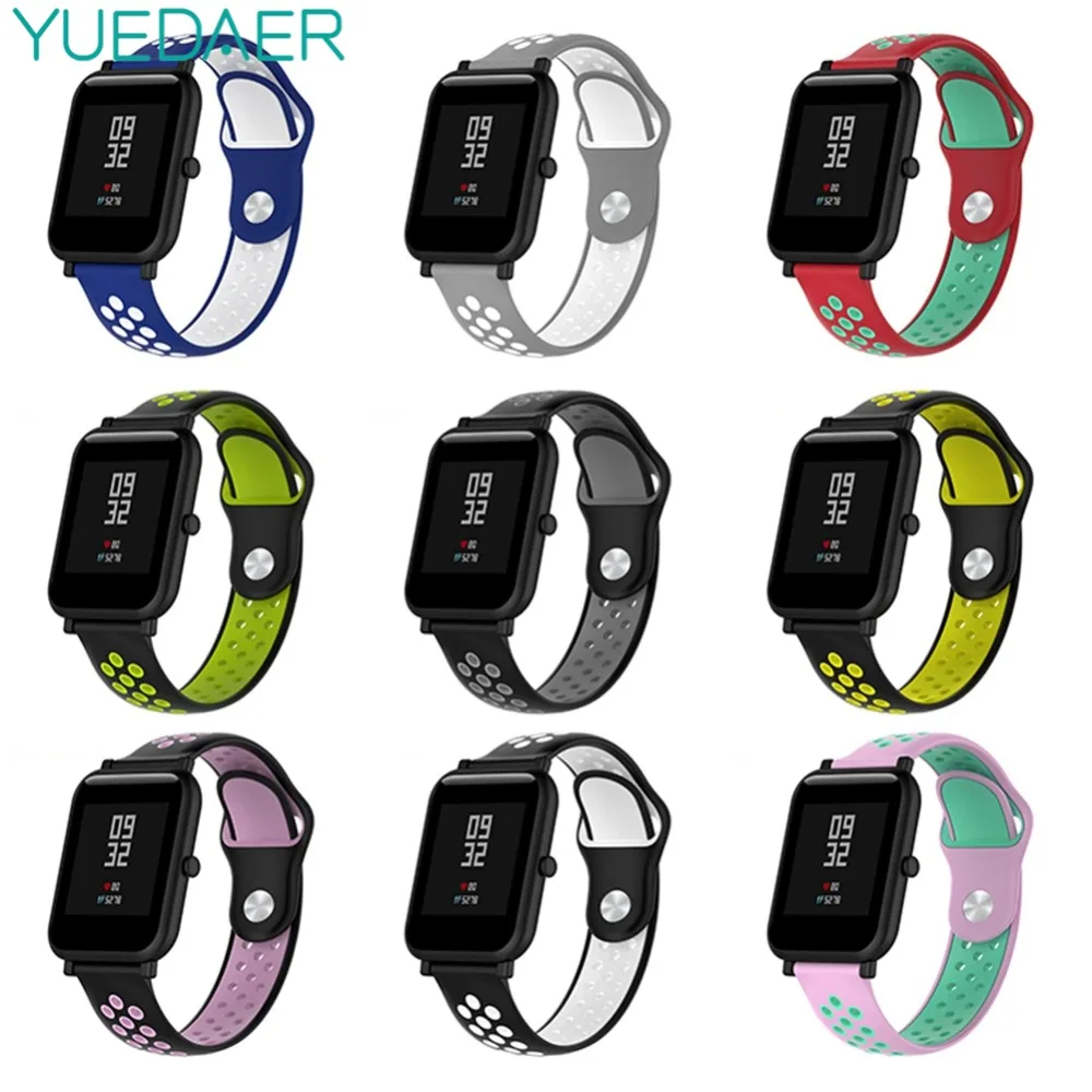 YUEDAER 20 мм браслет ремешок для Xiaomi Amazfit Bip Смарт часы Сменные аксессуары силиконовый ремешок для часов для Amazfit ремешок Bip