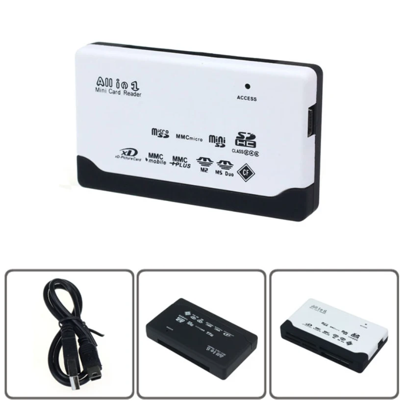 Мини USB 2 0 кард ридер для SD XD MMC MS CF SDHC TF Micro M2 адаптер черные аксессуары компьютера