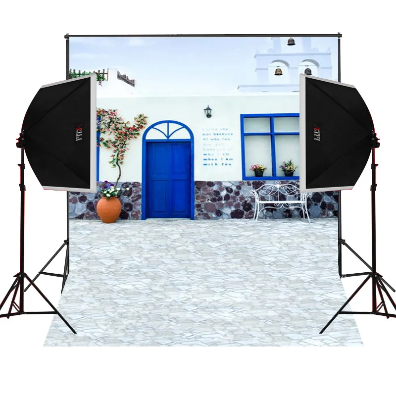 Темно-синяя дверь живописные для детей фото камеры fotografica Studio винил фотографии