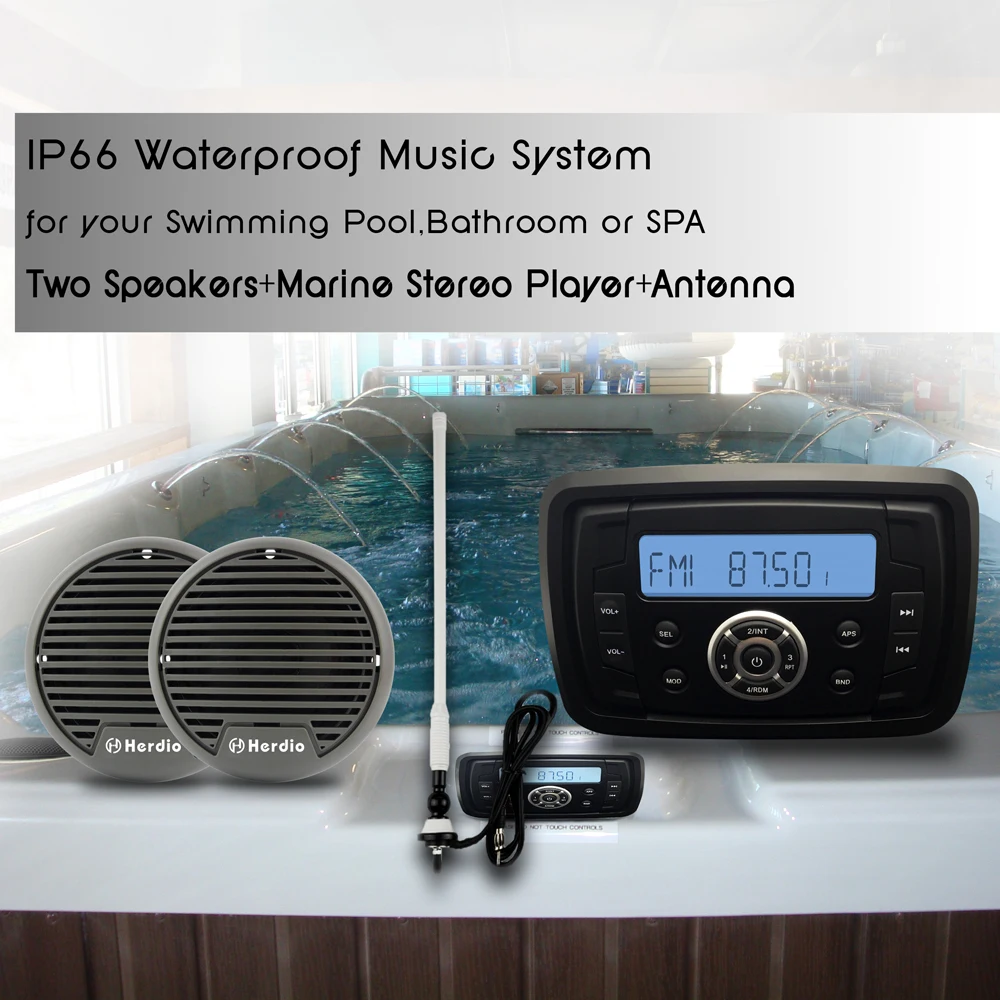 Водонепроницаемый морской радио аудио стерео звуковая система приемник MP3 FM AM с