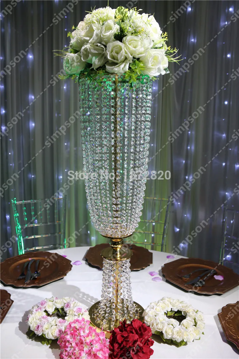 

Romantic wedding 6pcs/lot free shipment silver or Gold acrylic flower stand wedding table centerpieces for wedding event