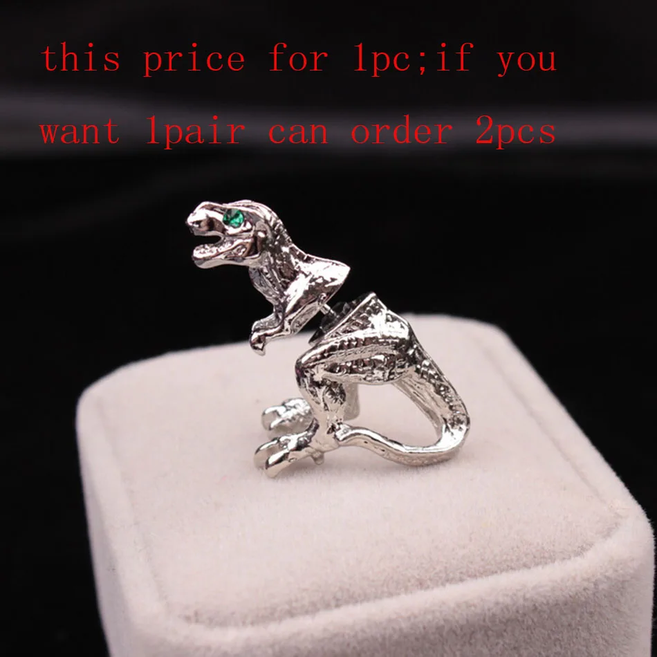 Silver THLIVEOU 1 шт. корейские серьги богемные Винтажные серьги-гвоздики серьги для женщин черные серьги-гвоздики с динозавром лучший подарок для девочки - Окраска металла: Silver