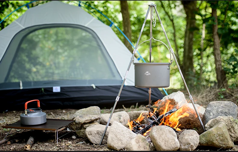 Naturehike открытый 4-6 человек Кемпинг антипригарный Пан Кемпинг подвесной горшок котел команда костер есть пикник горшок Портативный Пикник