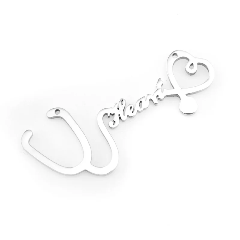 100 шт. подвески из нержавеющей стали в форме сердца|charm tags|pendant charmscharm fashion |