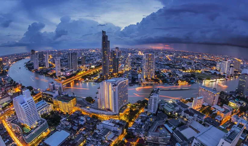 

HD Printed Modern Oil Painting Art Wall Thailand Bangkok City On Canvas Home Sitting Room Decoration