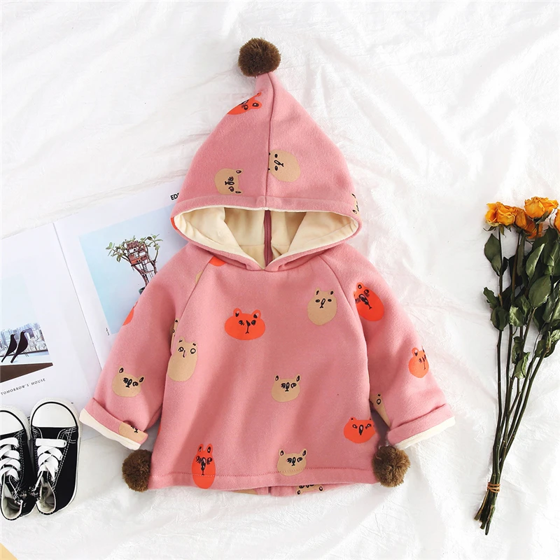 Детский весенне осенний свитер с длинными рукавами и принтом медведя точечный