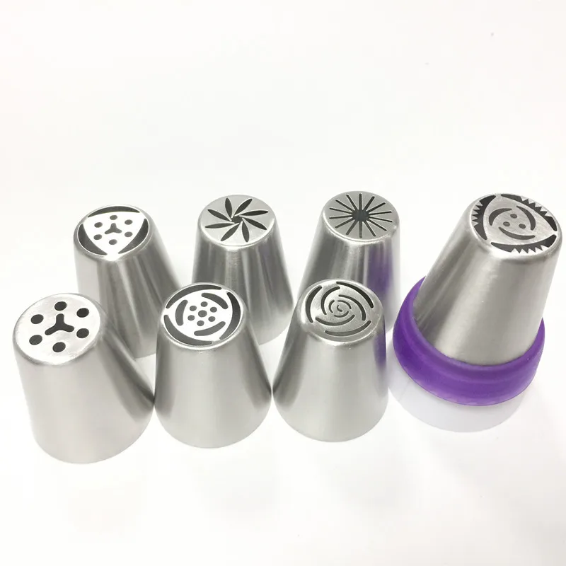 7 шт. кондитерских насадок для торта с русским алфавитом + 1 адаптер кондитерские