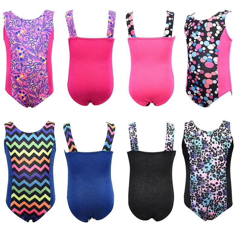 

Girl Gymnastics Ballet Dress Toddler Floral Sleeveless Vest Dance Wear Costume Printed Radium Bright Spot Body Uniforms Ballet