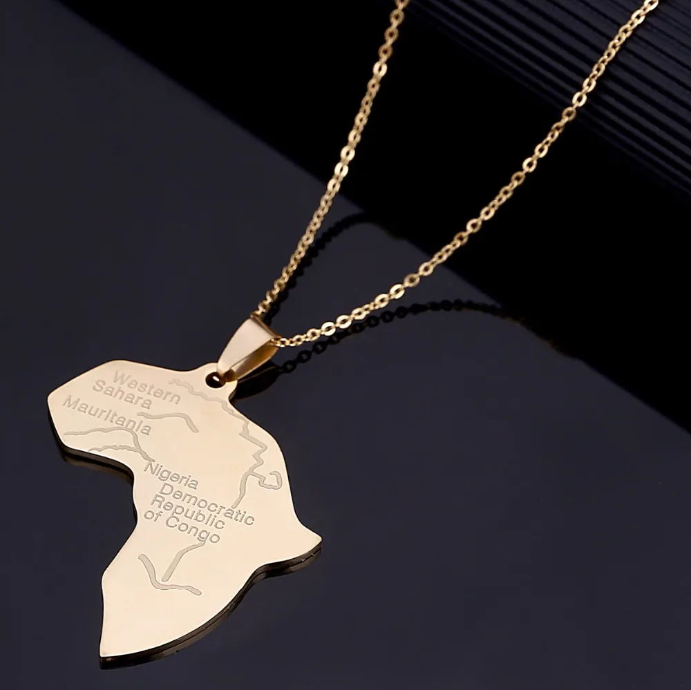 Ожерелье с подвеской в виде карты Африки Конго Нигерии женское украшение