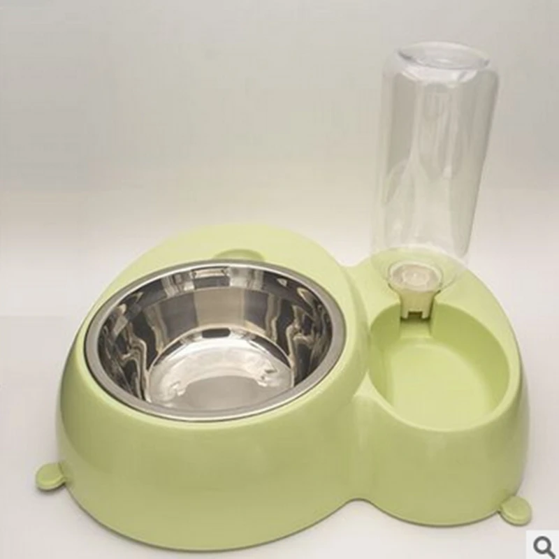 Бесплатная доставка Большая двойная миска из нержавеющей стали кормушка для