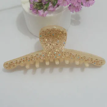 beige hair claws Стразы для волос Краб акрил большие длинные волосы когти головные уборы украшения для волос для женщин Зажимы Женские аксессуары для волос шпильки - Окраска металла: beige hair claws