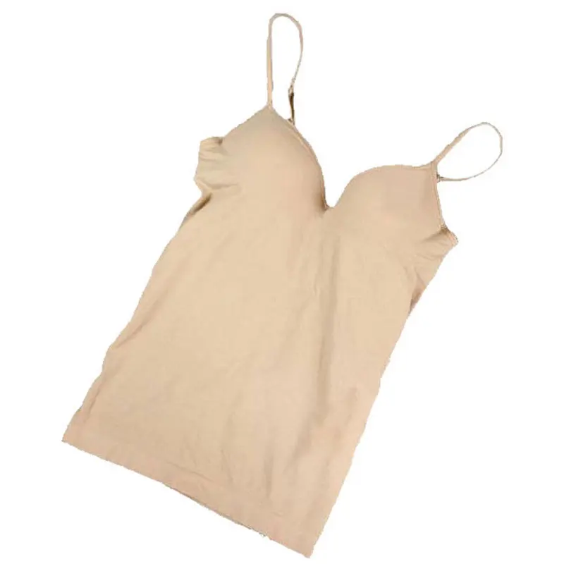 CR 2019 Women Built In Bra Tank Tops Sexy Cozy Healthy Modal Solid Camisole 6 Color Wholesales WI185 Free Shipping | Женская одежда