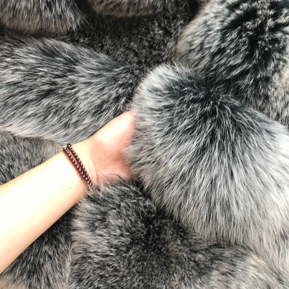 Пальто из натурального меха для женщин, зимняя куртка для женщин, модная женская одежда из натурального меха лисы, новинка, настоящая шуба из натурального Лисьего меха для женщин
