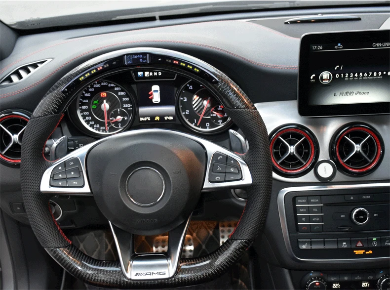 Подходит для Mercedes Benz AMG C63 S63 G63 glc200L LED руль из углеродного волокна|Рулевые колеса и