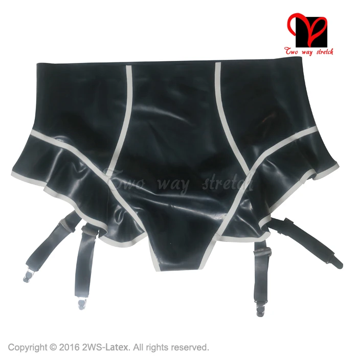 Latex Briefs suspender Belt girdle Garters Trims Rubber Underpants Gummi Lingerie knickers underwear panty pants bottoms KZ-083