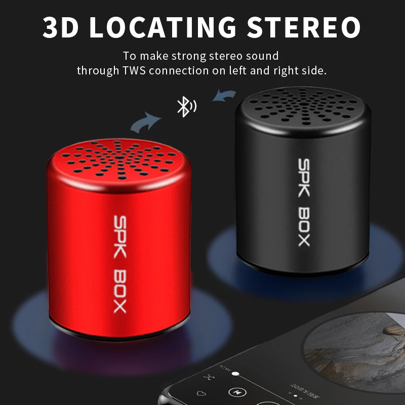 SPK BOX 2 упаковки беспроводная TWS система Bluetooth колонки металлические портативные