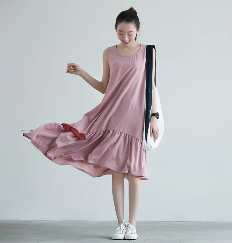 Летнее женское платье большого размера свободное модное повседневное новое