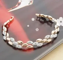 gold color АААА+ стразы, высокое качество, Золотое серебро-2 цвета, пшеничные амулеты, браслеты, вечерние, для женщин, модные ювелирные изделия, акция - Окраска металла: gold color