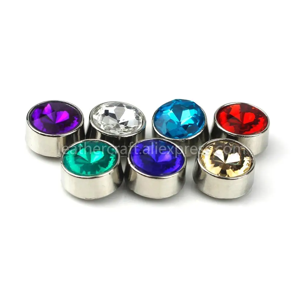 10 шт. металлические прозрачные синтетические заклепки из горного хрусталя