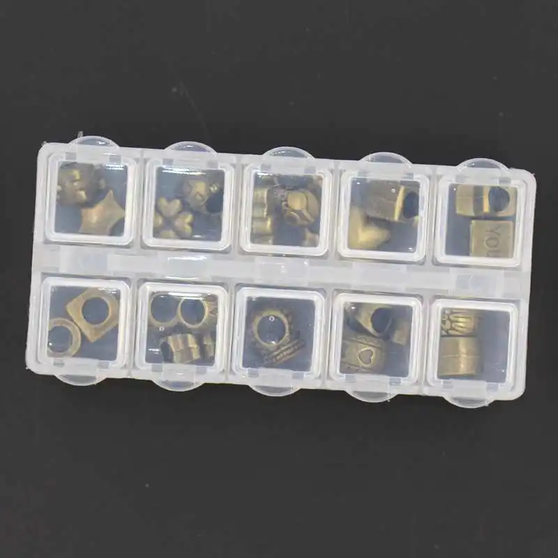 (Смешанные 20 штук) большой поровой Сплав Бусины набор для кожаного браслета