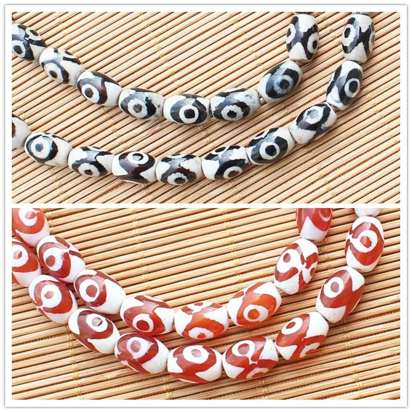 

Red/Black Dzi Agat 3eyes ,8x12mm Oval Beads 32pcs per strand