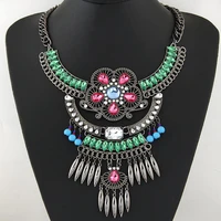 hot selling foreign trade brand necklace retro multi layer petal water drop necklace sweater chain alloy punk wind