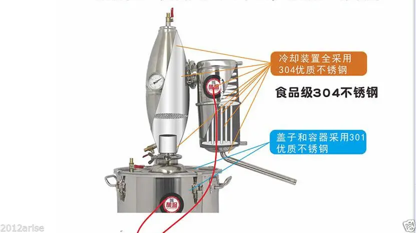25л спиртовой нержавеющий дистиллятор для домашнего пивоварения Moonshine Still бойлер