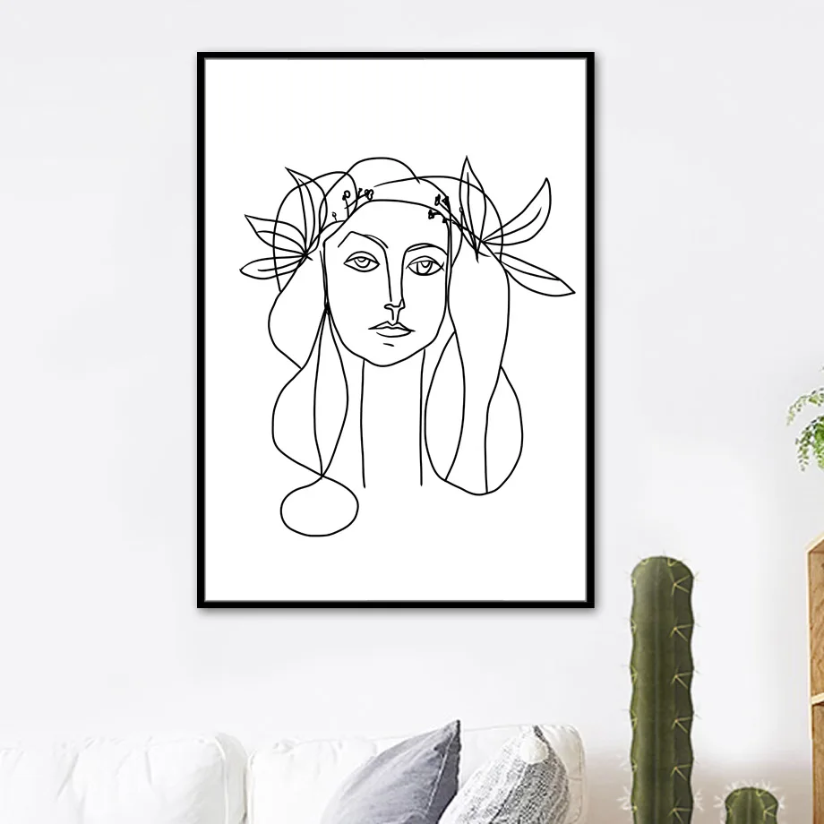 Абстрактная Картина на холсте с листьями Matisse для девочек минималистичные