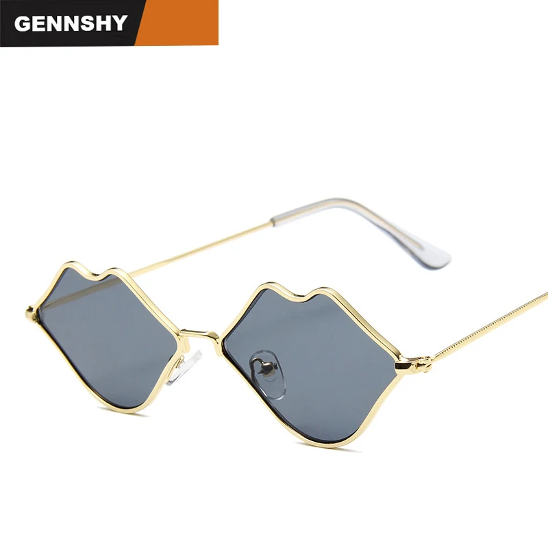 2019 красные губы Форма солнцезащитные очки Для женщин аномалия губ леди