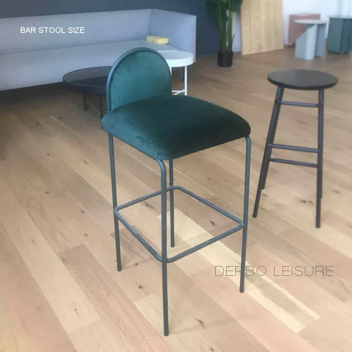 Bar Stool Size Современная мода Лофт Дизайн Металл velutum бархатная ткань мягкий чехол низкая обувь изменение обеденный счетчик стул 1 шт - Цвет: Bar Stool Size