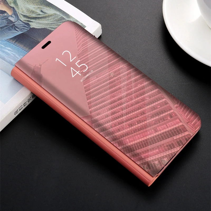Для Samsung S10 чехол зеркало S9 Galaxy S8 Plus S6 S7 Edge S10e 5G Note 4 5 8 9 Note8 Note9 Флип кожаный