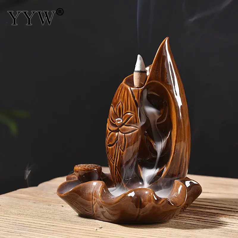 

Incense Stick Holder Backflow Incense Burner Waterfall Censer Carry Plant Vase Creative Porcelain Aroma Smoke Burner Incense