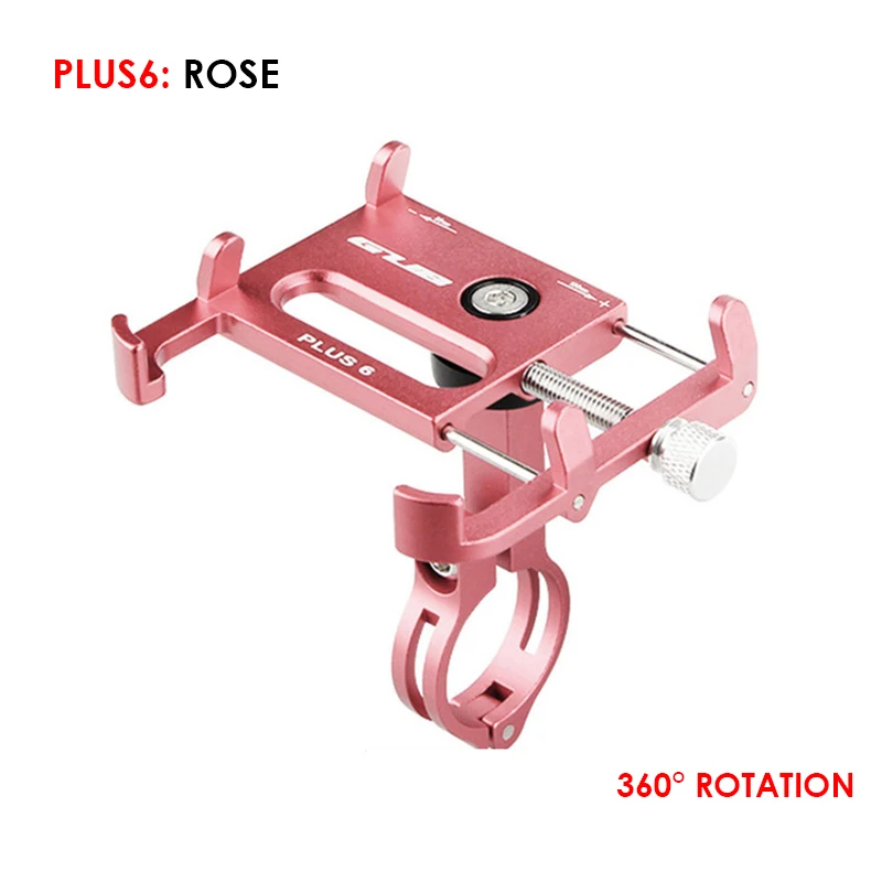 Plus-6 Rose Vmonv Алюминиевый держатель для телефона для мотоцикла, велосипеда, для iPhone, Регулируемый универсальный держатель для велосипеда, мобильного телефона, gps, крепление на руль, зажим, подставка - Цвет: Plus-6 Rose