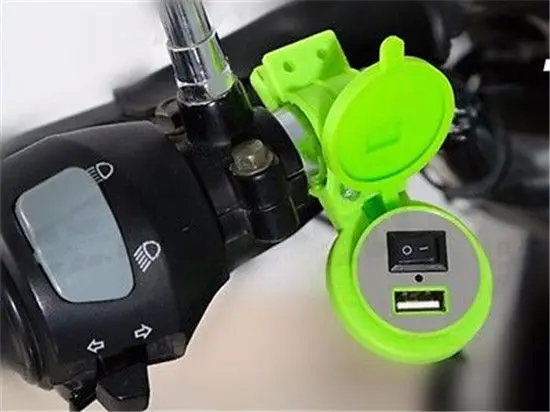 Красное Зарядное устройство USB на руль 7/8 дюйма 1 дюйм для Honda Kawasaki Suzuki Yamaha YZF CBR ZX VT |