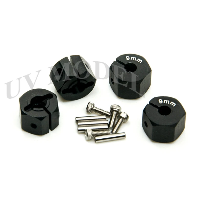Cool Black 9mm Thickness Hex 12mm Aluminum HEX Wheel Hub Mount and Pins High Quality Alloy Metal | Игрушки и хобби