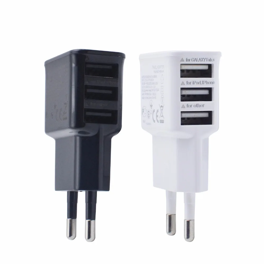 5 В 2A 3USB Порт Главная Путешествия Стены AC Зарядное Устройство Адаптер USB Для ЕС