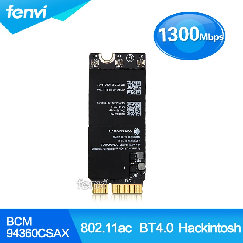 New Broadcom BCM94360CSAX Wireless-AC Dual band 1300Mbps Wifi Bluetooth 4.0 802.11ac Airport Card for Macbook Pro RMBP 653-0029 |