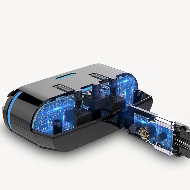 Двойной usb-порт 3-полосная Автомобильная розетка для автомобильного