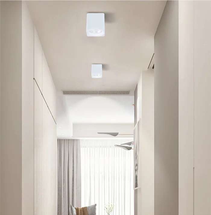 1 шт Dimmable квадратная COB-матрица потолочный светодиодный светильник 7 W 10W15W 20W110/220 V теплый белый/холодный белый поверхностного монтажа Освещение в помещении