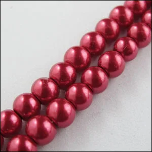 Dark Red 3" одна нить около 80 шт в партии круглые стеклянные Перламутровые Бусины для изготовления ювелирных изделий № GPB1 - Цвет: Dark Red
