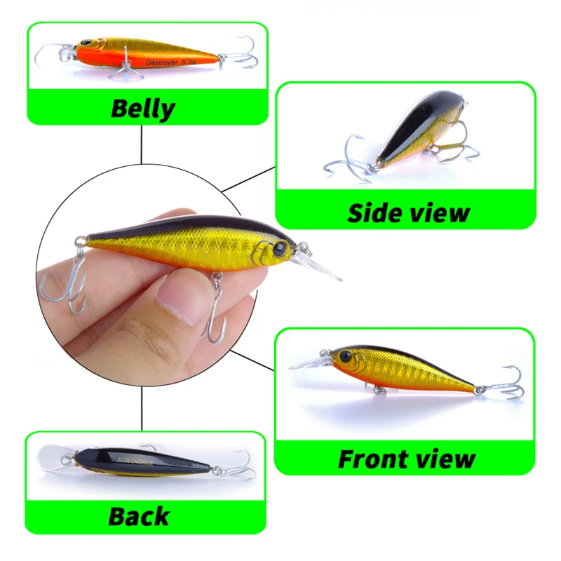 EVERCATCH 60 мм/5 г Гольян Тонущая приманка вольфрамовый шар VMC крючок Swimbait Iscas