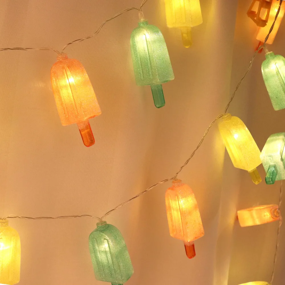 Гирлянда с 20 светодиодами для мороженого уличное освещение сада свадьбы