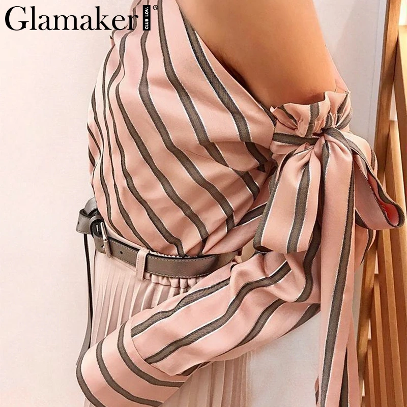 Женская блузка с длинным рукавом Glamaker летняя из шифона винтажным принтом в стиле